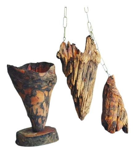 Nó De Pinho Kit 2 Vasos Cachepo + Suporte Para Orquídeas 0