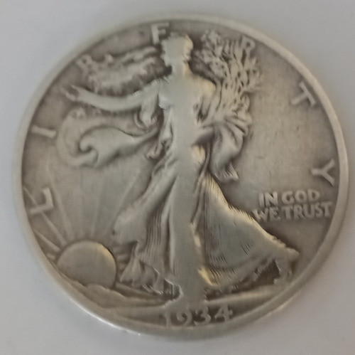 Moneda Estados Unidos Half Dollar Liberty Plata 1934 N485 0