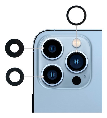 Repuesto Vidrio Cámara Tras Compatible iPhone 14 Pro 0