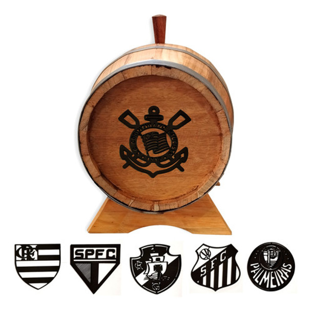Barril Amburana 10 Litros Cachaça Pinga Whisky Brasão Time 0