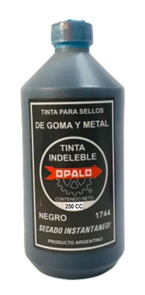 Tinta Indeleble Negra Opalo 250cc 1744 Para Sello Zona Norte 0