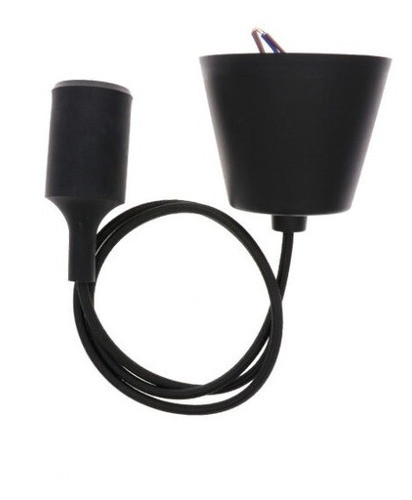 4 Pzas. Portalampara Silicona Negro E27 C/ 1m Cable Prt_004 0