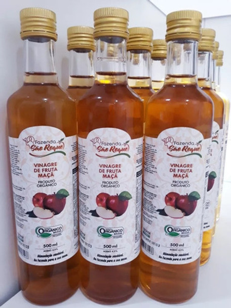 Vinagre De Maçã Orgânico Kit 12 Unid. 500ml Acidez 4,2% 0