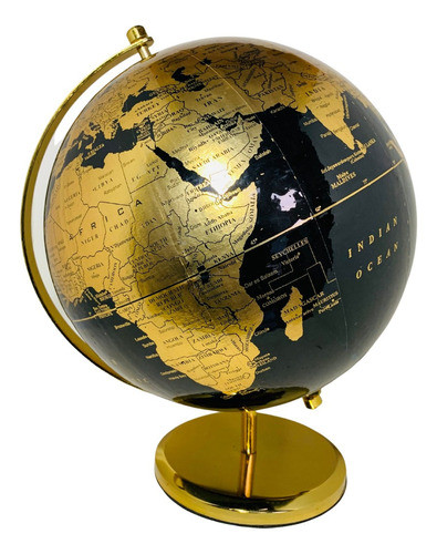 Globo Terrestre Decorativo Base Metal Mapa Mundi  31 Cm Mod1 0