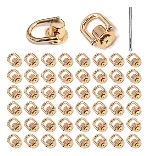 Remaches De Anillos En D De 48 Piezas Para Carteras - Dorado 0