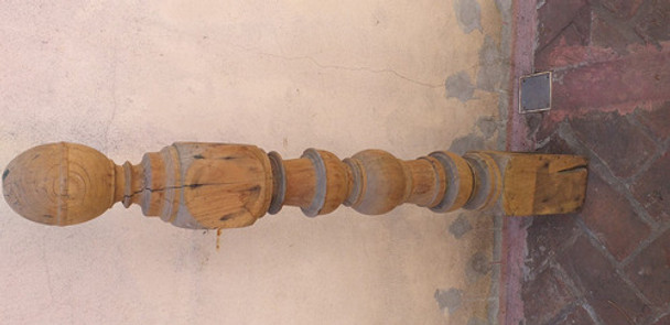 Palo Antiguo Madera Inicio Baranda 0