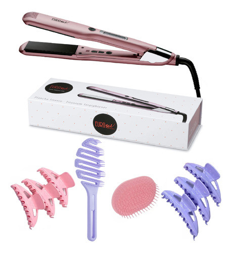 Kit Combo Plancha + Broches + 2 Cepillos Ref.55990 Eurostil 0