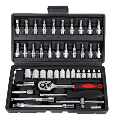Juego De Dados Y Puntas Destornillador 1/4'' 46 Piezas Milok 0