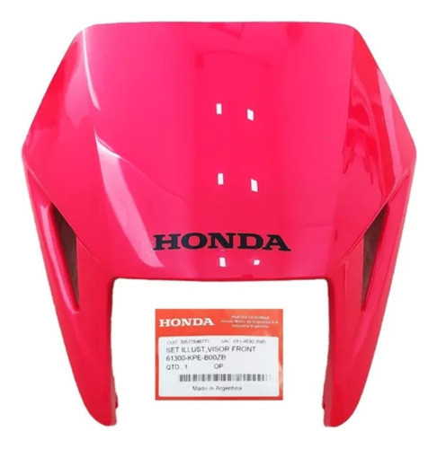 Mascara Optica Soporte Honda Tornado Roja Orig. Moto Lujan 0