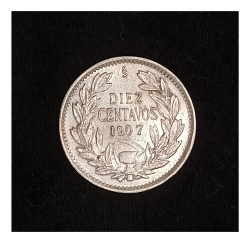 Chile 10 Centavos 1907 Excelente Plata Km 156.2 0