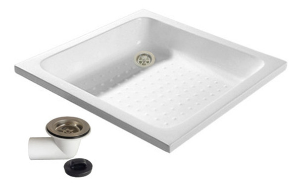 Combo De Receptaculo De Ducha Piazza + Sopapa A Codo Pvc 40 0