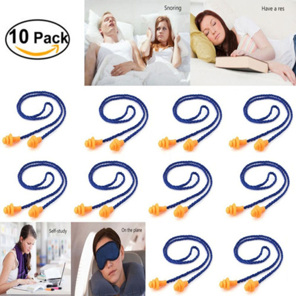 10pcs Tapones Para Los Oídos De Silicona Suave Con Cable Tap 0