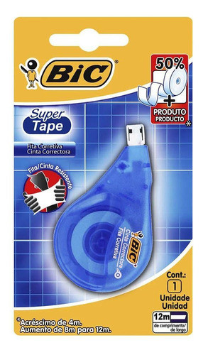 Corretivo Em Fita Escolar Branco Bic Super Tape 12m 0
