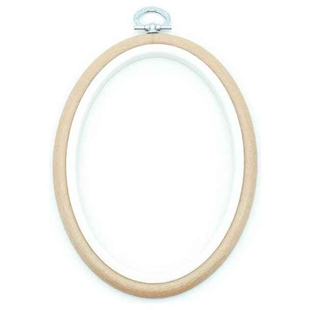 Bastidor Flexível Para Bordado Oval Bege - Nurge   15cm 0 Bastidor Flexível Para Bordado Oval Bege - Nurge   15cm 0