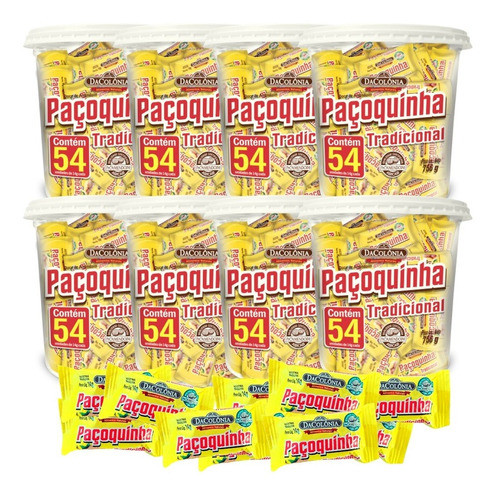 Paçoca Rolha Tradicional Dacolônia -  8 Potes 756g 0