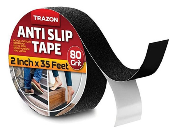 Cinta Antideslizante Para Escaleras (5 Cm X 10 M, Negro) 0