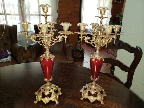 Par De Candelabros Antiguos Barrocos Luis Xv Precio Por Par 0