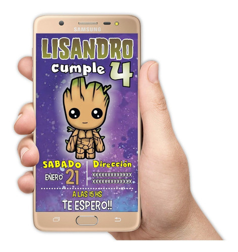 Invitaciones Digitales Personalizadas Yo Soy Groot 0