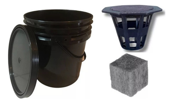 Balde Para Hidroponia 10l + Canasta + Lana De Roca Cogoshop 0 Balde Para Hidroponia 10l + Canasta + Lana De Roca Cogoshop 0