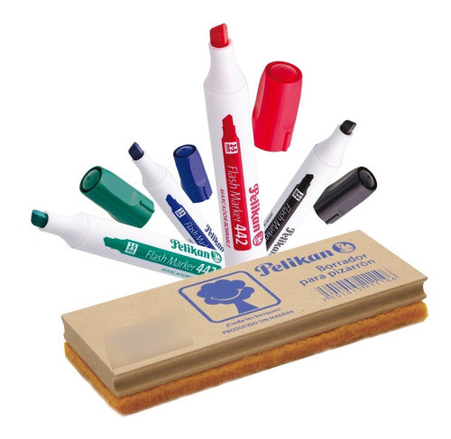 Borrador Pizarra Blanca + 4 Marcadores 442 Marca: Pelikan 0