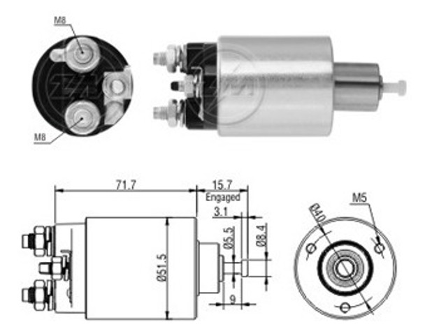 Solenoide Delco Chevrolet S10/monza/zafira/astra 0