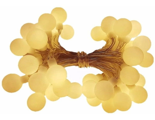 Guirnalda Bolitas 28 Led Blanco Calido 5 Mts. 220v Navidad 0