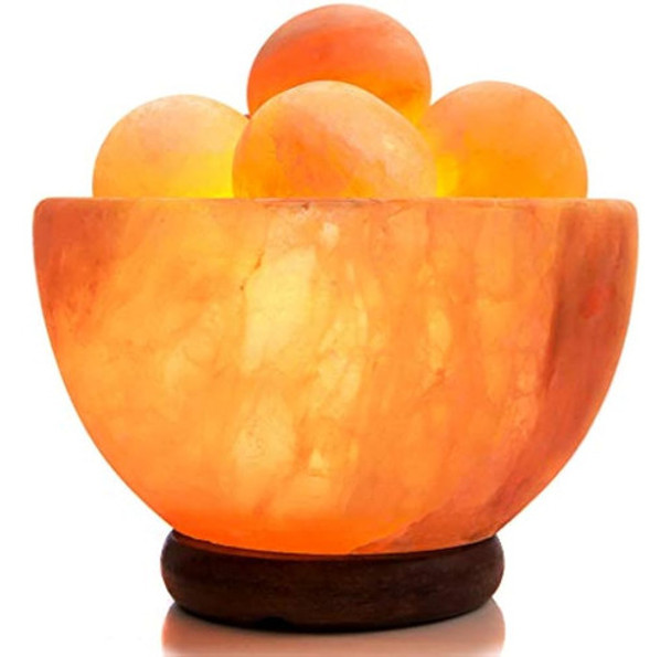 Umaid Tazón De Sal Del Himalaya Natural Con Bolas De Masaje 0