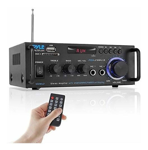 Pyle Wireless Bluetooth Stereo Power Amplifier - 200w Dual C 0