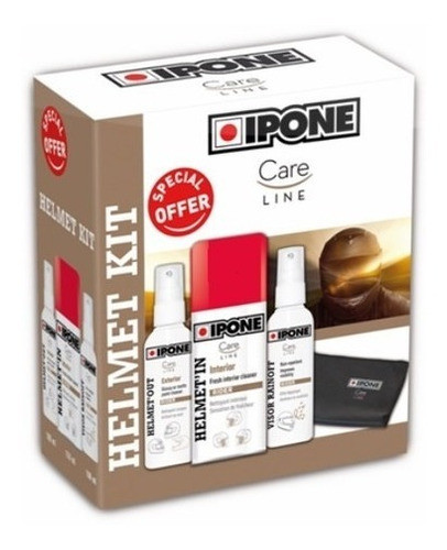 Kit Limpiador Y Protector De Casco Ipone Helmet Kit Bamp 0