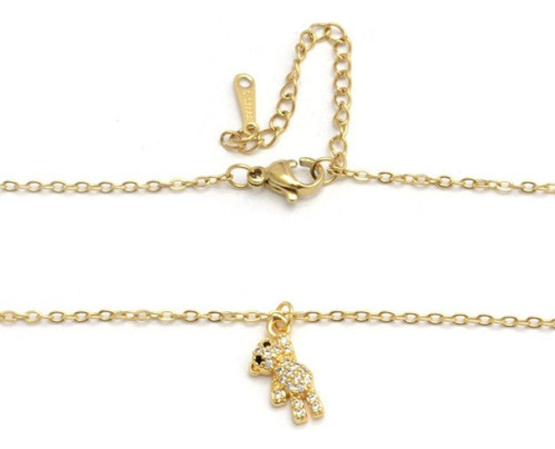 Collar Gummy Bear De Cristal 45-50cm De Acero Dorado 0