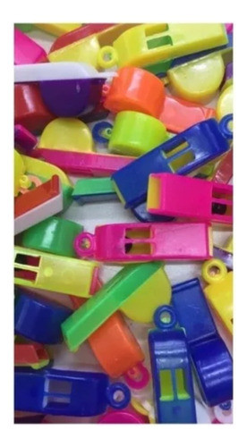 Pitos Fluor X24 Unidades Cotillon Fiesta Prefa Plast 0