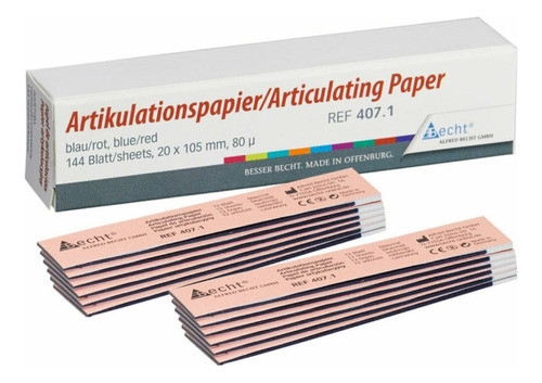 Papel De Articular Bicolor Rojo/azul Tipo Librito X12u Becht 0