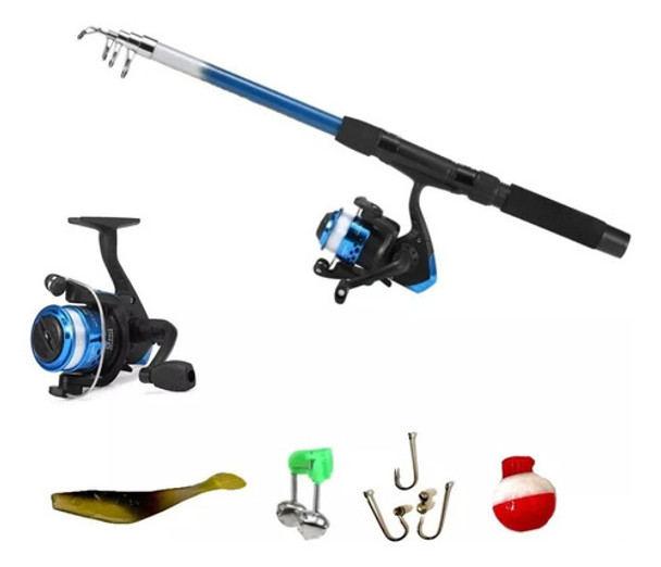 Combo Kit Pesca Infantil Niño Reel+caña+anzuelos+boya+tanza 0 Combo Kit Pesca Infantil Niño Reel+caña+anzuelos+boya+tanza 0
