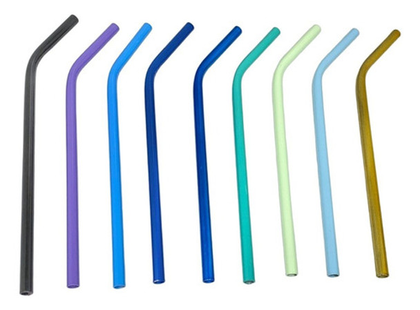 Sorbete Curvo Aluminio Reutilizable Colores Pajitas X 25 Uni 0