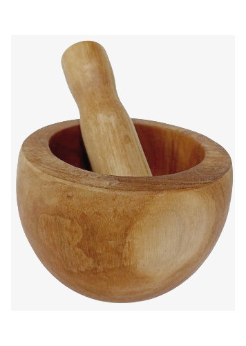 Mortero De Teka De 12 Cm. De Diámetro,  Con Palo 0
