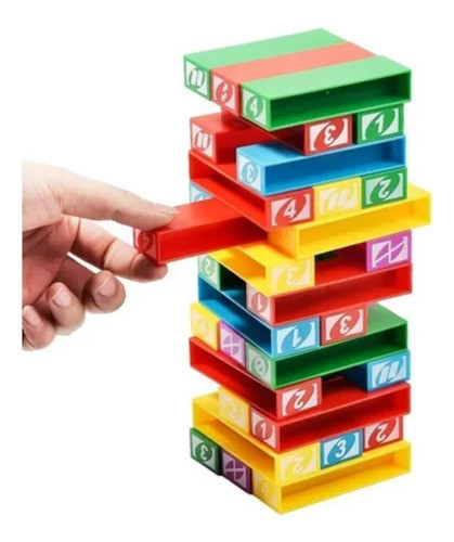 Jogo Uno Stacko Torre De Equilíbrio 45 Blocos Multicolorido 0