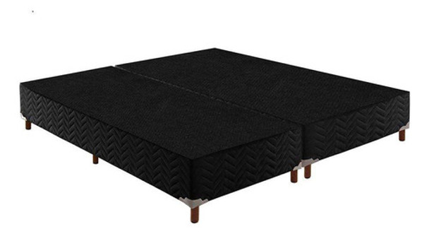 Cama Box Base King Sommier Rústico Preto (193x30)paropas 0