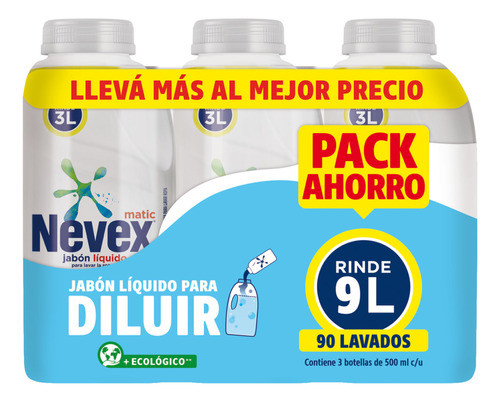 Pack Ahorro Jabón Diluible Nevex X3 0