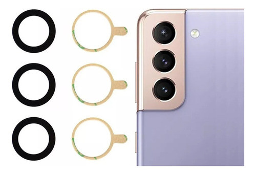 Repuesto Kit 3 Lentes De Cámaras Para Samsung S21 / S21 Plus 0
