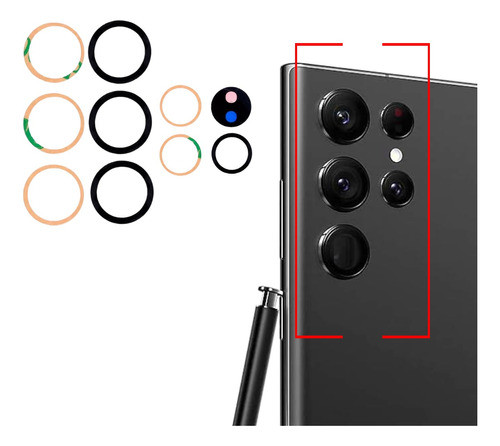 Vidrio Lente Camara Cristal Compatible Samsung S22 Ultra 0