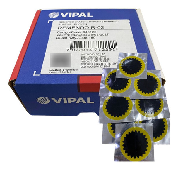 Remendo A Frio R-02 50mm Caixa Com 80 Peças Vipal 0