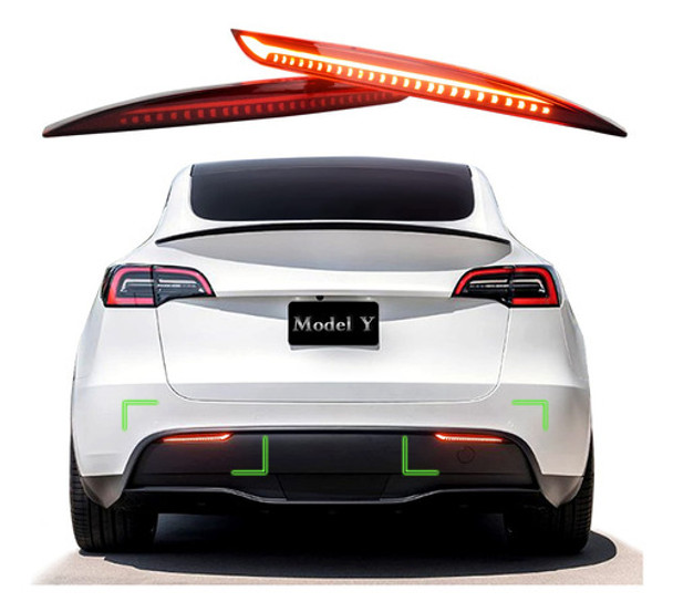 Luces Led Para Parachoques Trasero Compatibles Con Tesla Mod 0