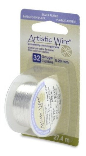 Artistic Wire 32gauge Antideslizante Alambre De Plata 30 Yar 0
