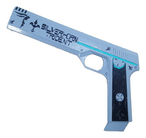 Pistola Arma Cosplay Silver Horn - Pintada A Mano -  Imp 3d 0
