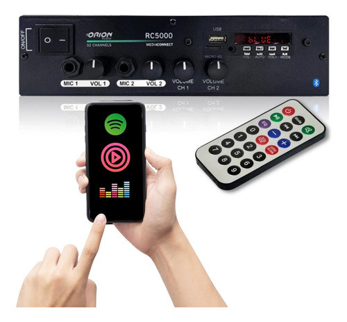 Amplificador Orion Receiver Bluetooth 2ch Rc5000 300w 0