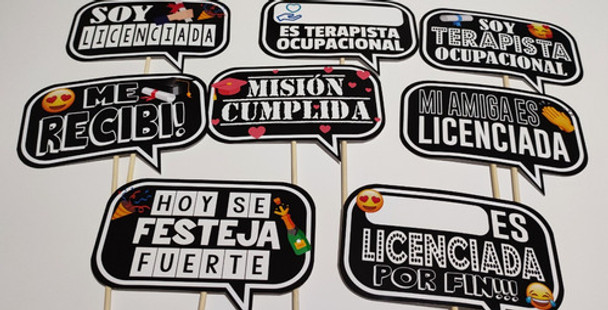 Cartelitos Props Deco Recibida Terapista Ocupacional X8u 0