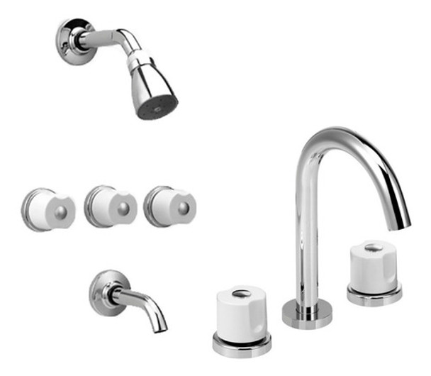 Griferia Lavatorio Ducha Malba Peirano Blanco 0