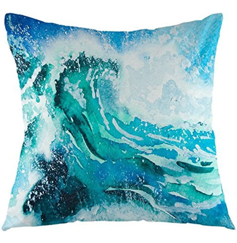 Ofloral Sea Waves Funda Decorativa Para Cojín Ocean Theme Fu 0