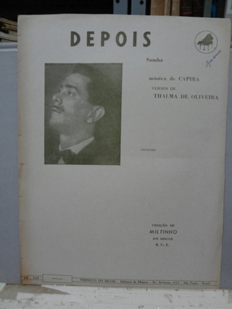 Partitura  Depois Musica De Capiba  Gravação Miltinho 0