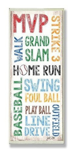 Stupell Home Décor Home Run Baseball Typography Rectangle Wa 0